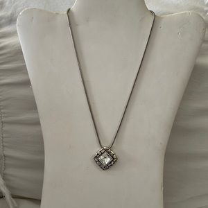 BRIGHTON TWINKLE SQUARE CRYSTAL JEWELED PENDANT NECKLACE